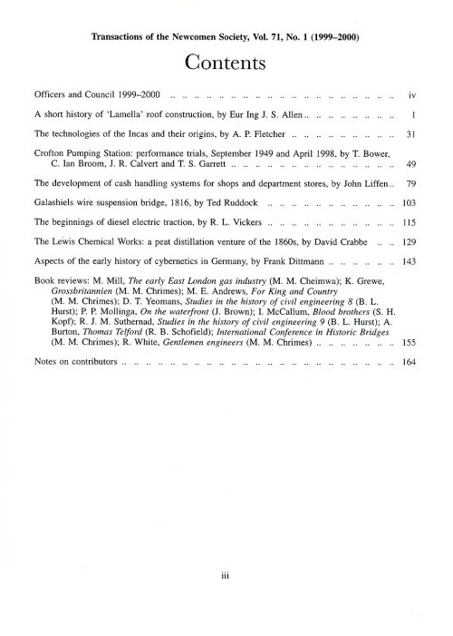 The Journal - V71 No1 1999 to 2000 - contents