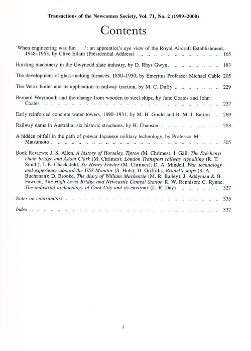The Journal - V71 No2 1999 to 2000 - contents