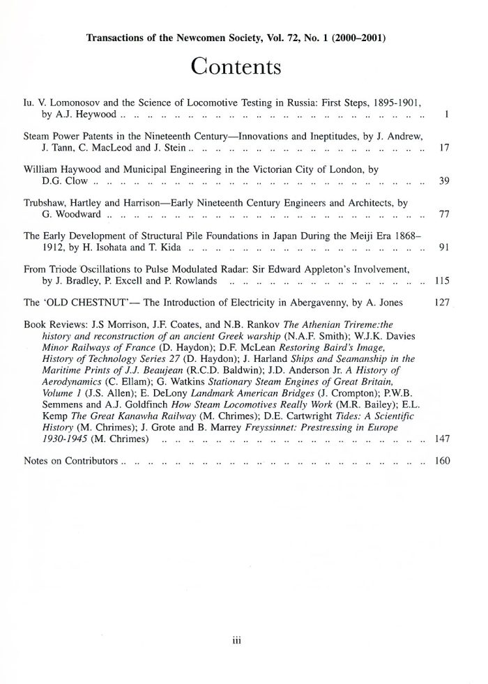 The Journal - V72 No1 2000 to 2001 - contents