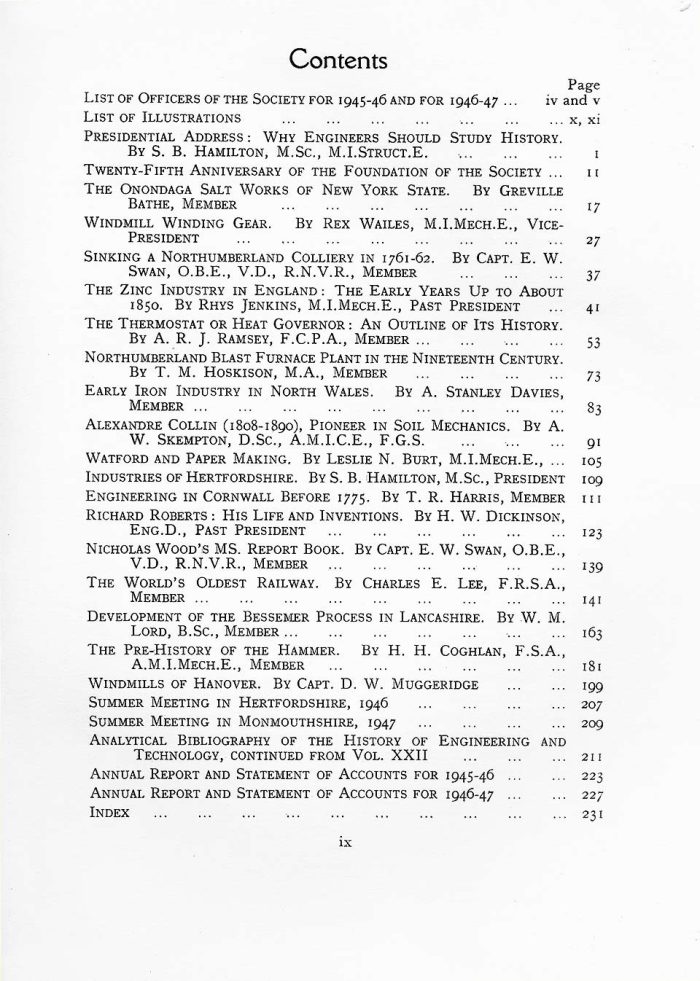The Journal - V25 No1 1945-47 - contents