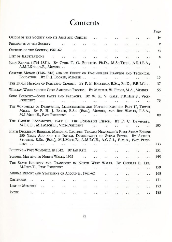 The Journal - V34 No1 1961-62 - contents