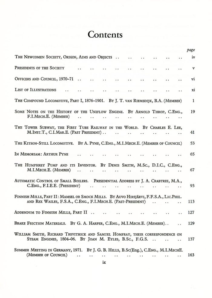 The Journal - V43 No1 1970-71 - contents