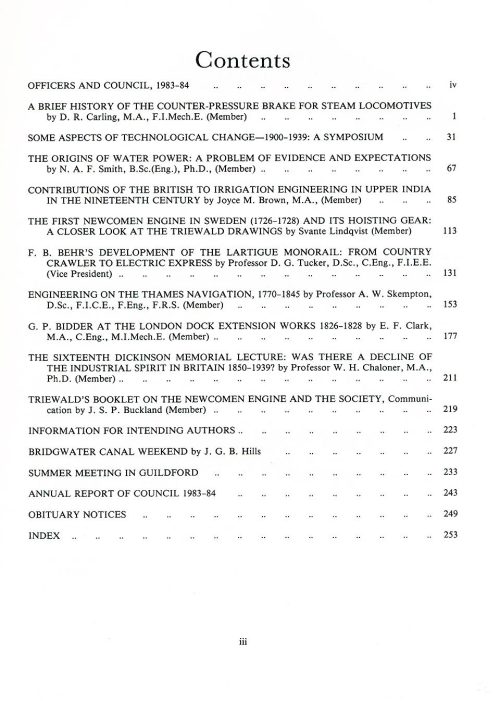 The Journal - V55 No1 1983-84 - contents Hardback