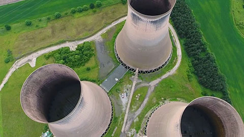 Fiddlers Ferry Power Station - Aerial View of The Cooling Towers