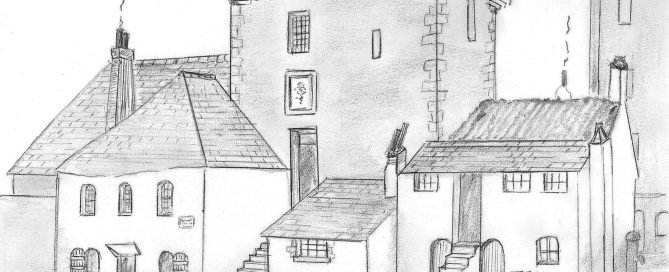 Sketch based on 19th Century watercolour of Elphinstone Mansion