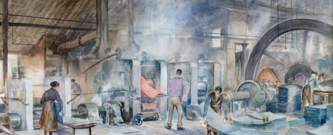 The Banner of the Steel Workers Union by Herbert Finn - Tinplate Mill