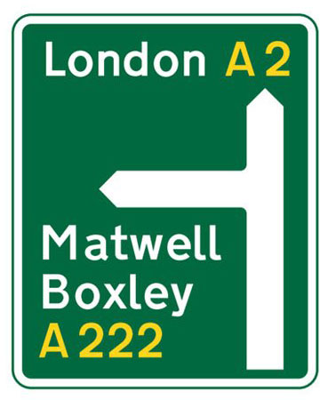 UK A Road Sign - Directions