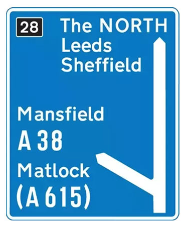 UK Motorway Sign - Directions